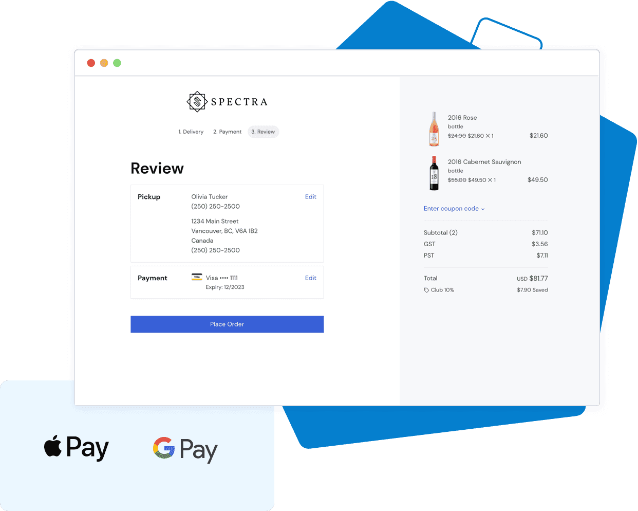 A screenshot of Commerce7 platform.
