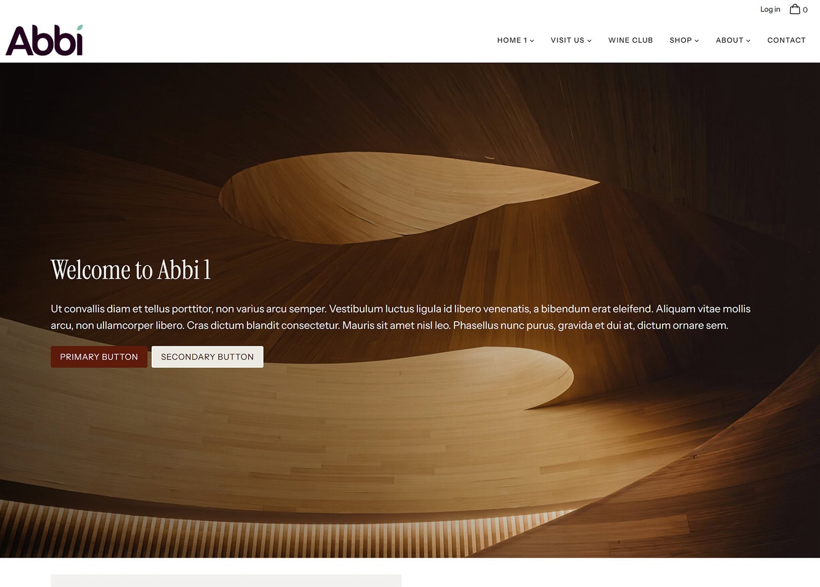 Abbi Template Homepage Screenshot