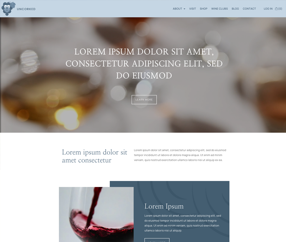 Uncorked Template screenshot