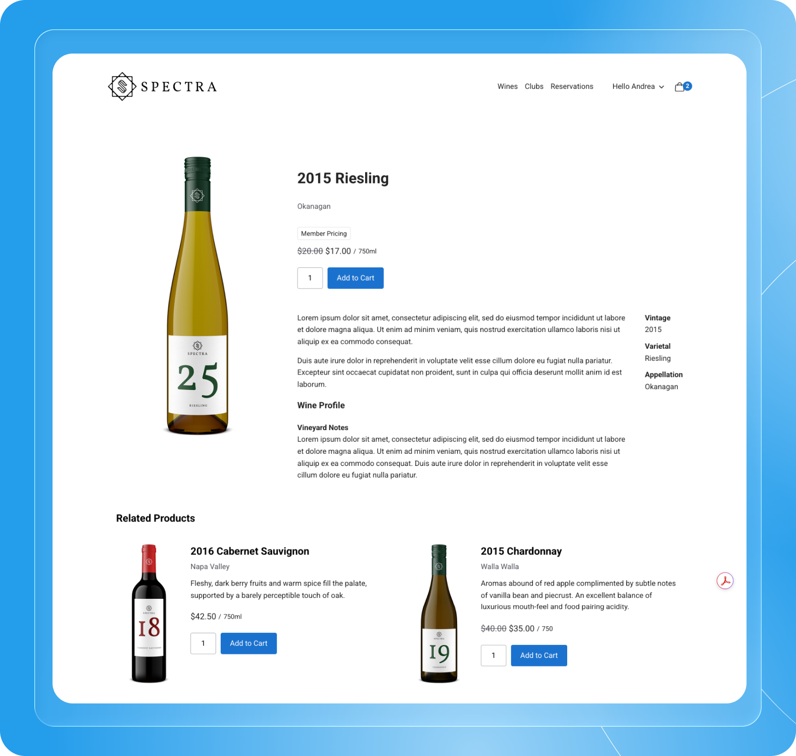 A visual mockup of the Product Update for Related Products in Commerce7