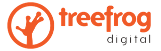Treefrog Digital logo featuring a stylized frog hand inside a circle with the text 'Treefrog Digital'.